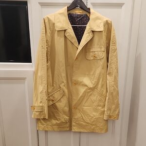 Authentic Salvatore Ferragamo Men's Butternut Lightweight Trench Sports Jacket